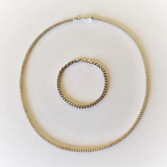 VTG Sterling Silver Italy 925 Rope Chain Necklace Bracelet Set - Picture 5 of 11